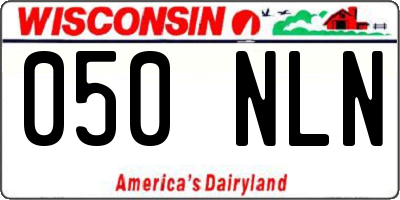 WI license plate 050NLN