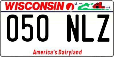 WI license plate 050NLZ