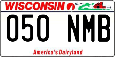 WI license plate 050NMB