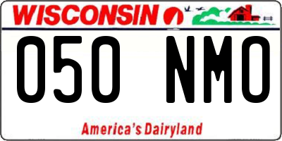 WI license plate 050NMO