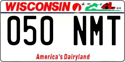 WI license plate 050NMT