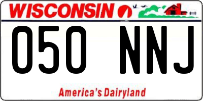 WI license plate 050NNJ