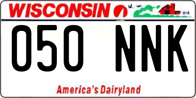 WI license plate 050NNK