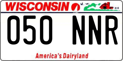 WI license plate 050NNR