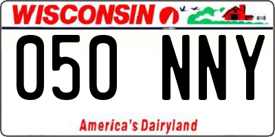 WI license plate 050NNY
