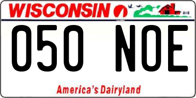 WI license plate 050NOE