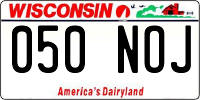 WI license plate 050NOJ