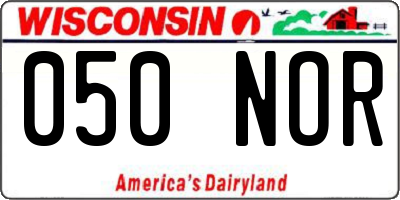 WI license plate 050NOR