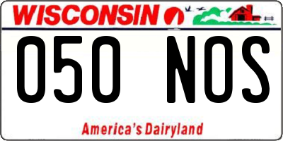 WI license plate 050NOS