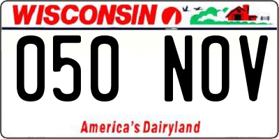 WI license plate 050NOV