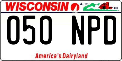 WI license plate 050NPD