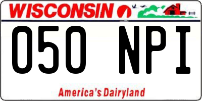 WI license plate 050NPI