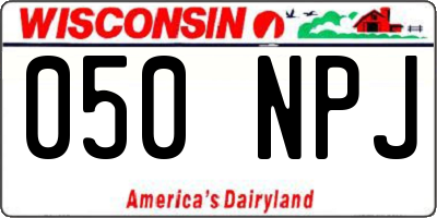 WI license plate 050NPJ