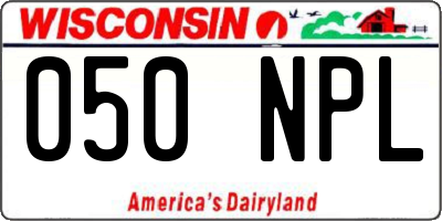 WI license plate 050NPL