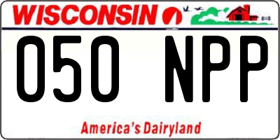 WI license plate 050NPP