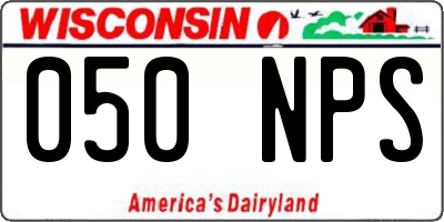 WI license plate 050NPS
