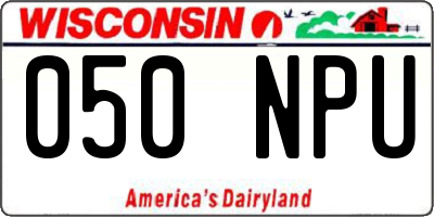 WI license plate 050NPU