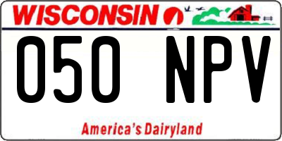 WI license plate 050NPV
