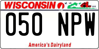 WI license plate 050NPW