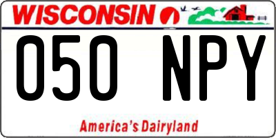 WI license plate 050NPY