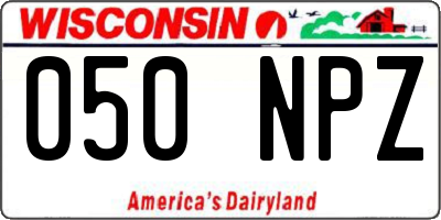 WI license plate 050NPZ