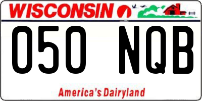 WI license plate 050NQB