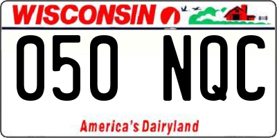 WI license plate 050NQC