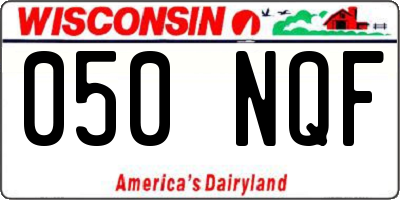 WI license plate 050NQF