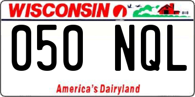 WI license plate 050NQL