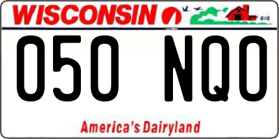 WI license plate 050NQO