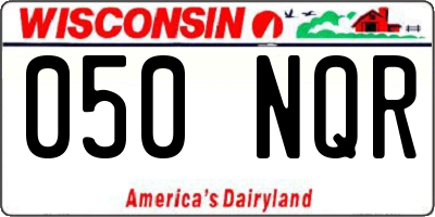 WI license plate 050NQR