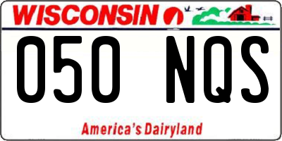 WI license plate 050NQS