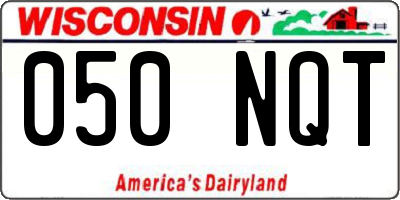 WI license plate 050NQT