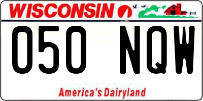 WI license plate 050NQW