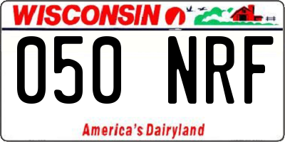 WI license plate 050NRF