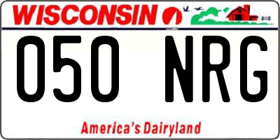 WI license plate 050NRG