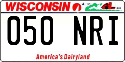 WI license plate 050NRI