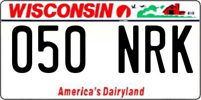 WI license plate 050NRK