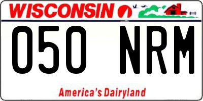 WI license plate 050NRM