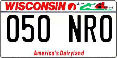 WI license plate 050NRO