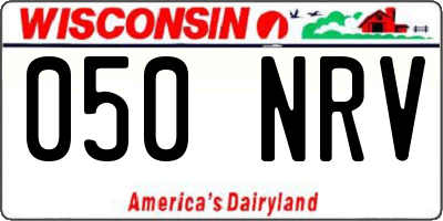 WI license plate 050NRV