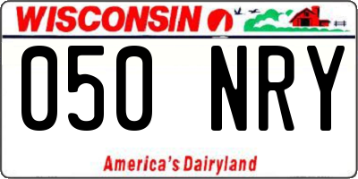 WI license plate 050NRY