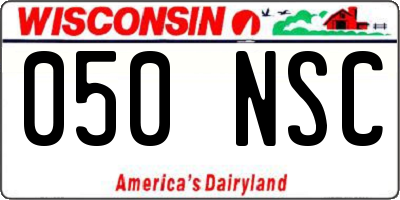 WI license plate 050NSC