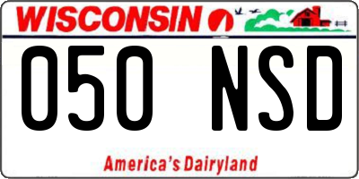 WI license plate 050NSD