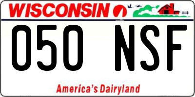 WI license plate 050NSF