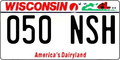 WI license plate 050NSH