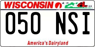 WI license plate 050NSI