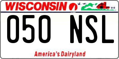 WI license plate 050NSL