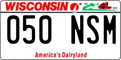 WI license plate 050NSM