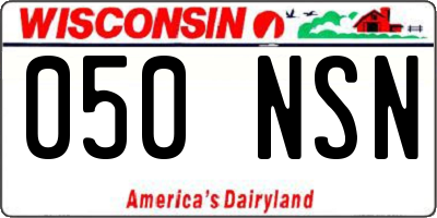 WI license plate 050NSN